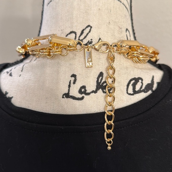 INC International Pavé Link Gold Layered Lariat Necklace - Picture 4 of 8